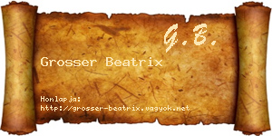 Grosser Beatrix névjegykártya